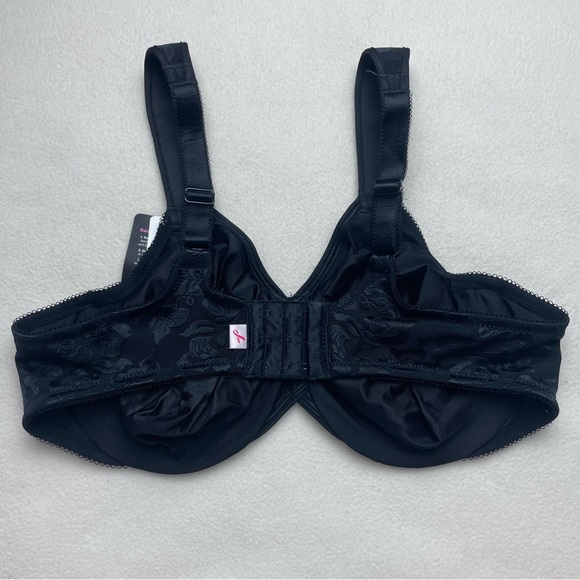 NWT New Wacoal Black Floral Mesh Overlay Awareness Underwire Bra - Picture 5 of 6